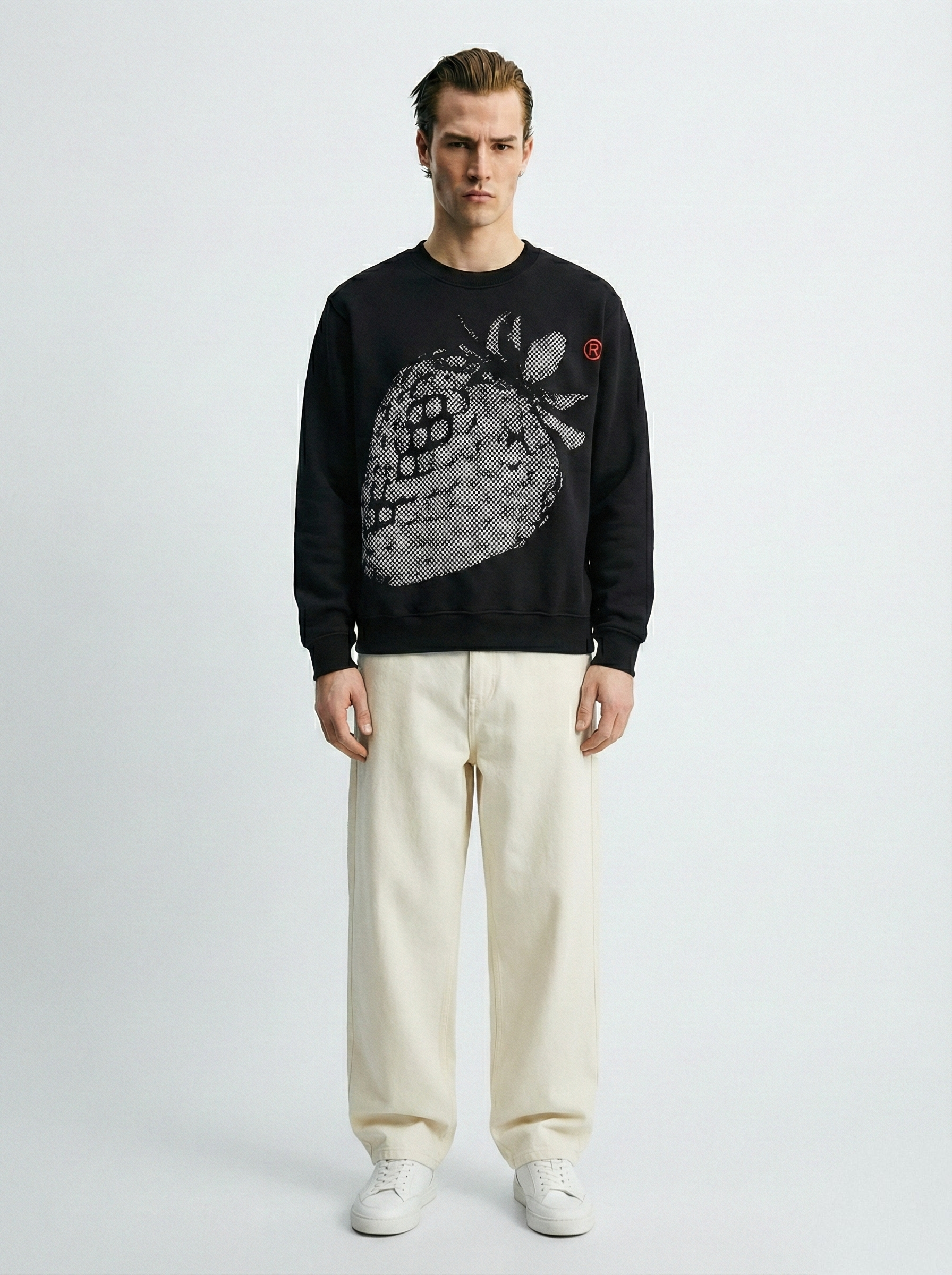 Halftone strawberry sweatshirt