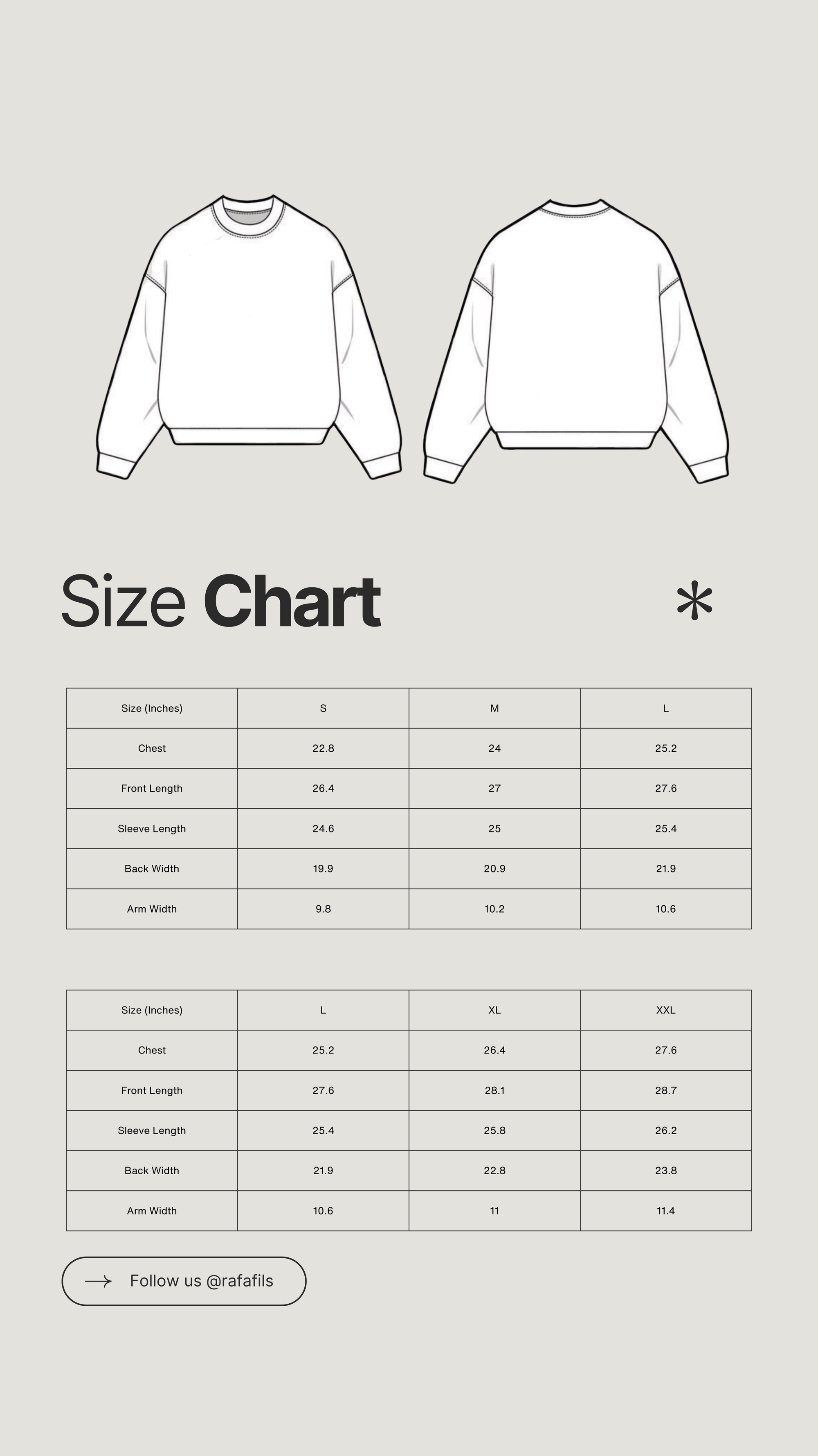 Size Chart - Large View